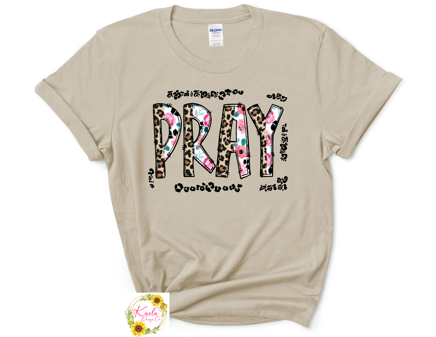 Leopard and Floral Pray T-Shirt