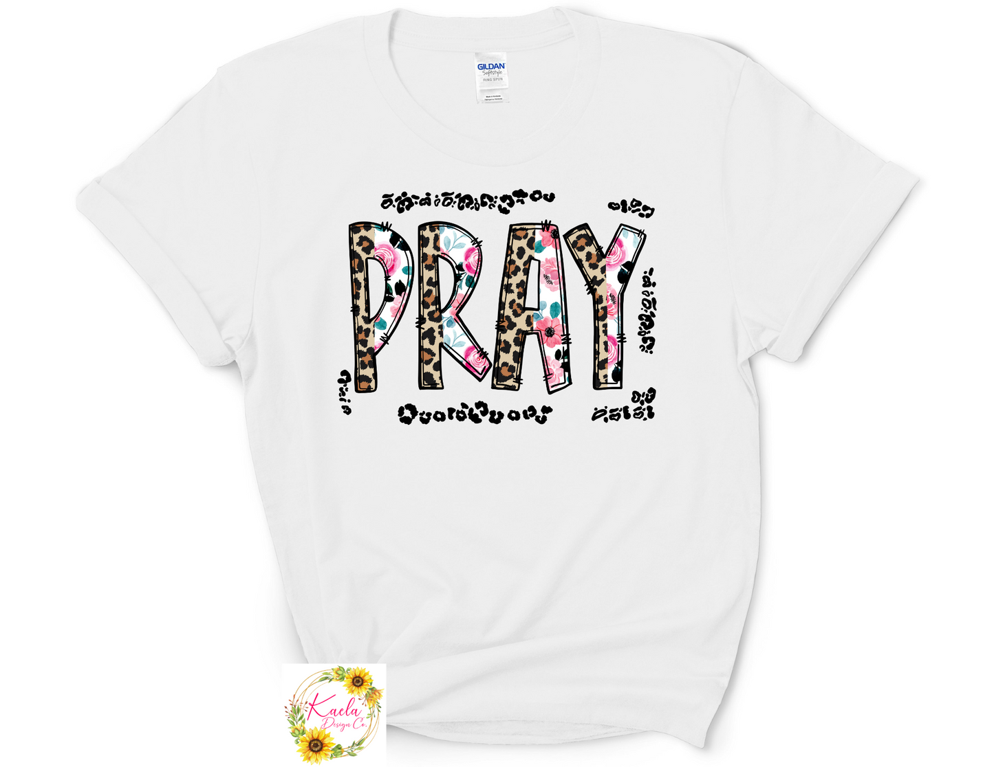 Leopard and Floral Pray T-Shirt