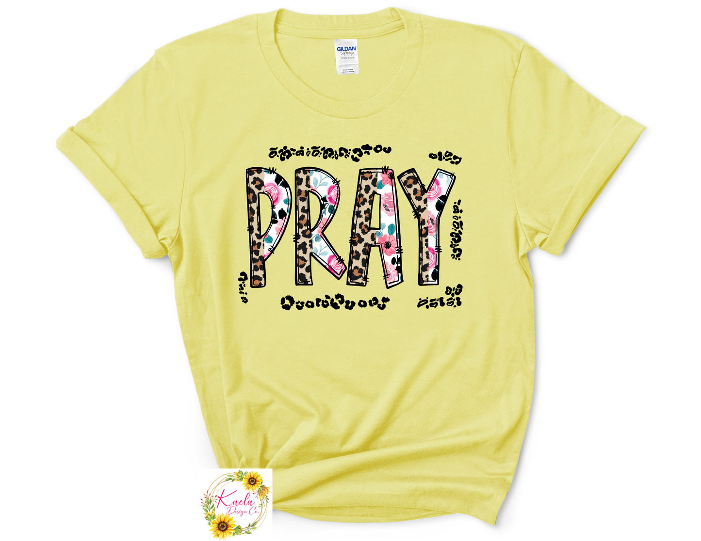 Leopard and Floral Pray T-Shirt