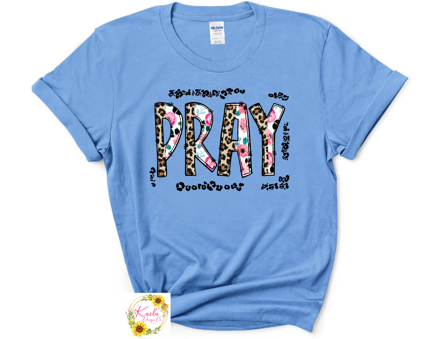 Leopard and Floral Pray T-Shirt