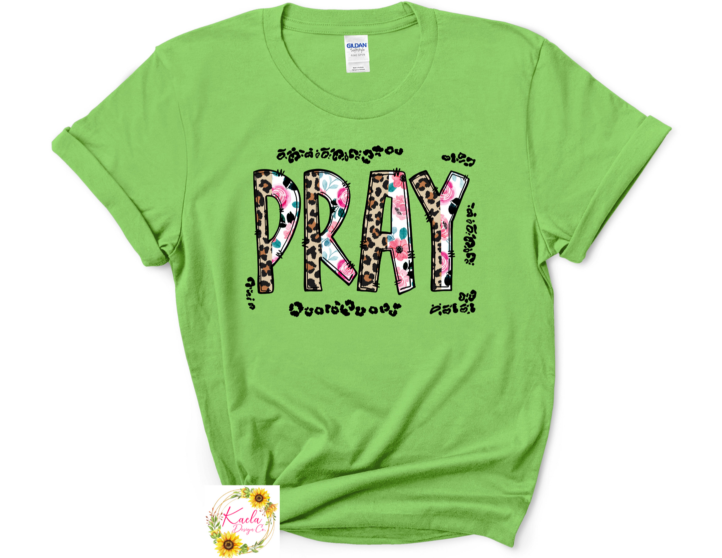 Leopard and Floral Pray T-Shirt