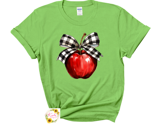 Checkered Bow Apple T-Shirt