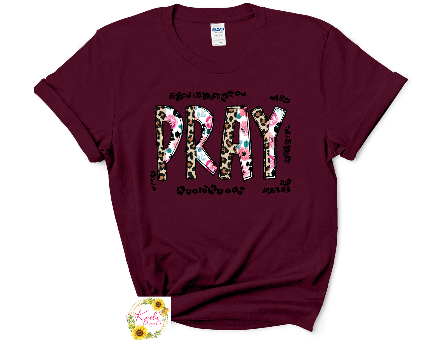 Leopard and Floral Pray T-Shirt