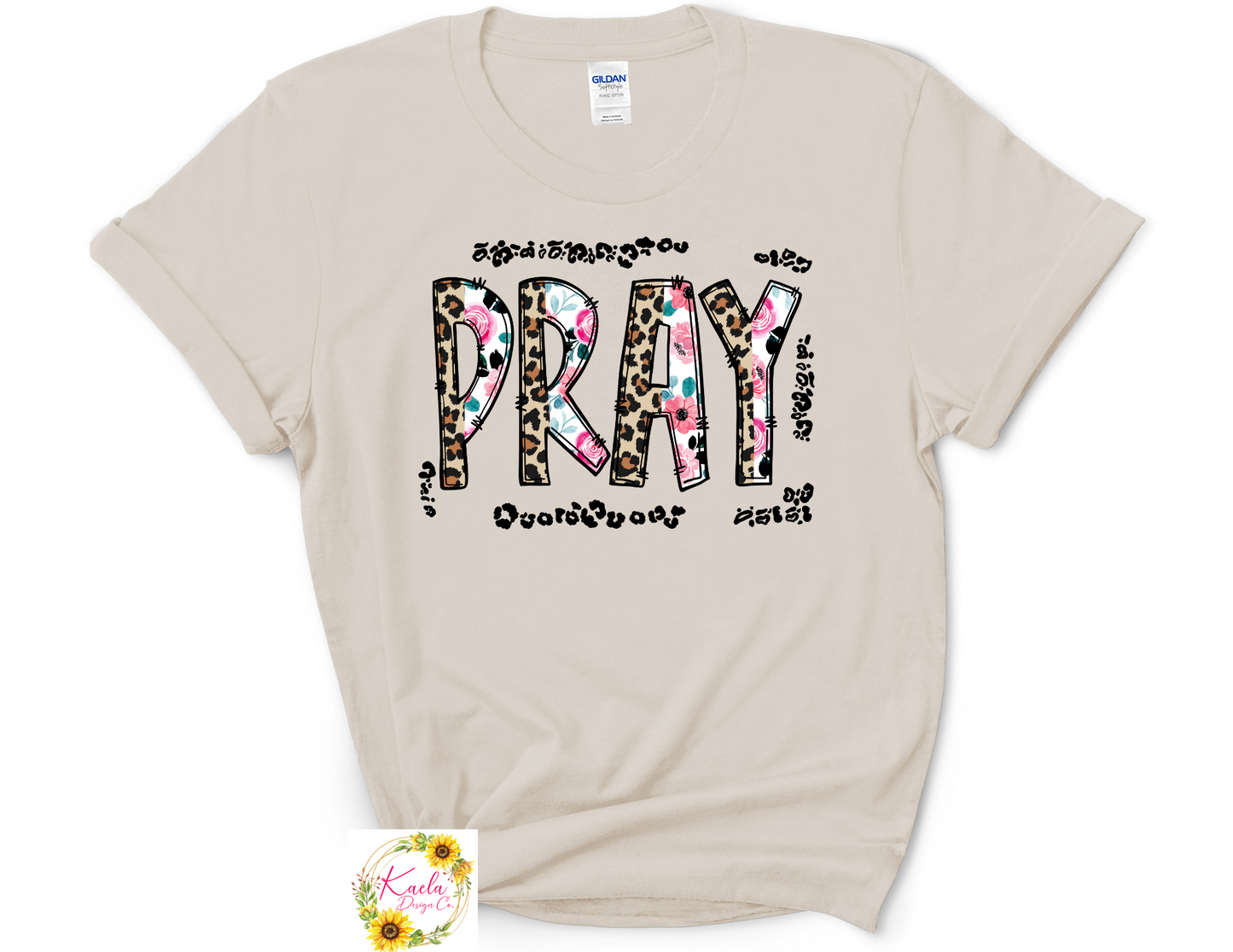 Leopard and Floral Pray T-Shirt