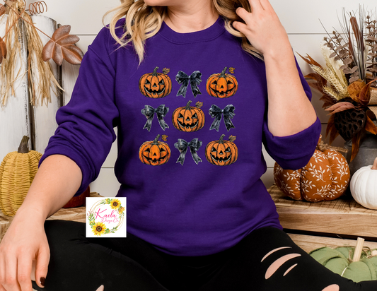 Jack O Lantern and Bows Sweatshirt