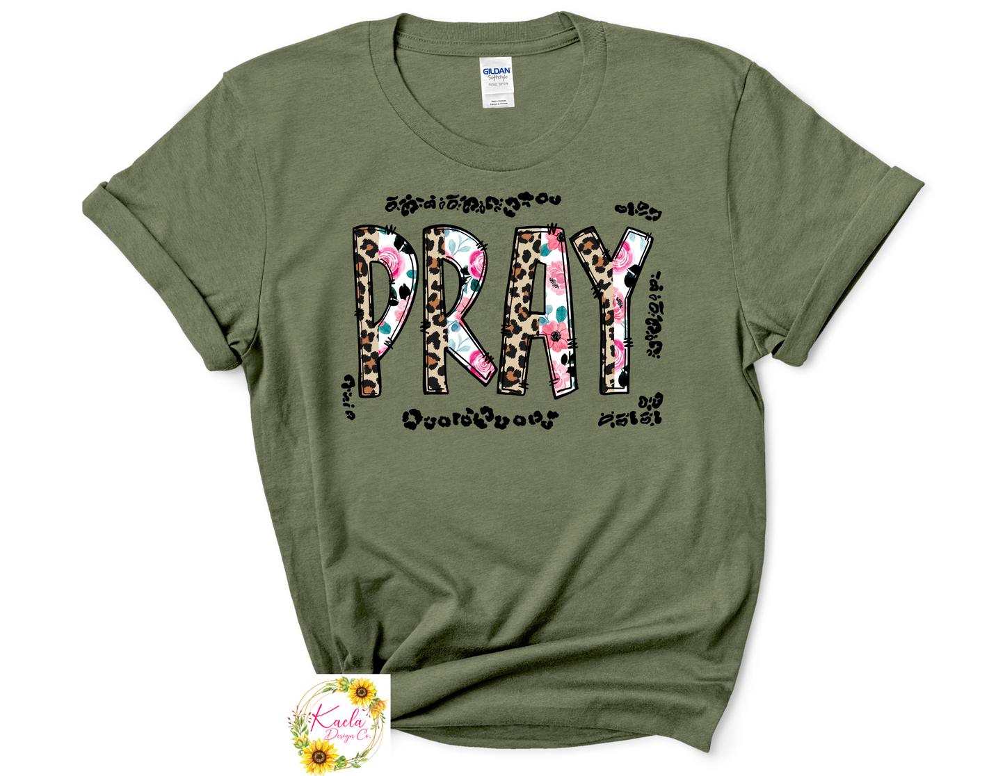 Leopard and Floral Pray T-Shirt