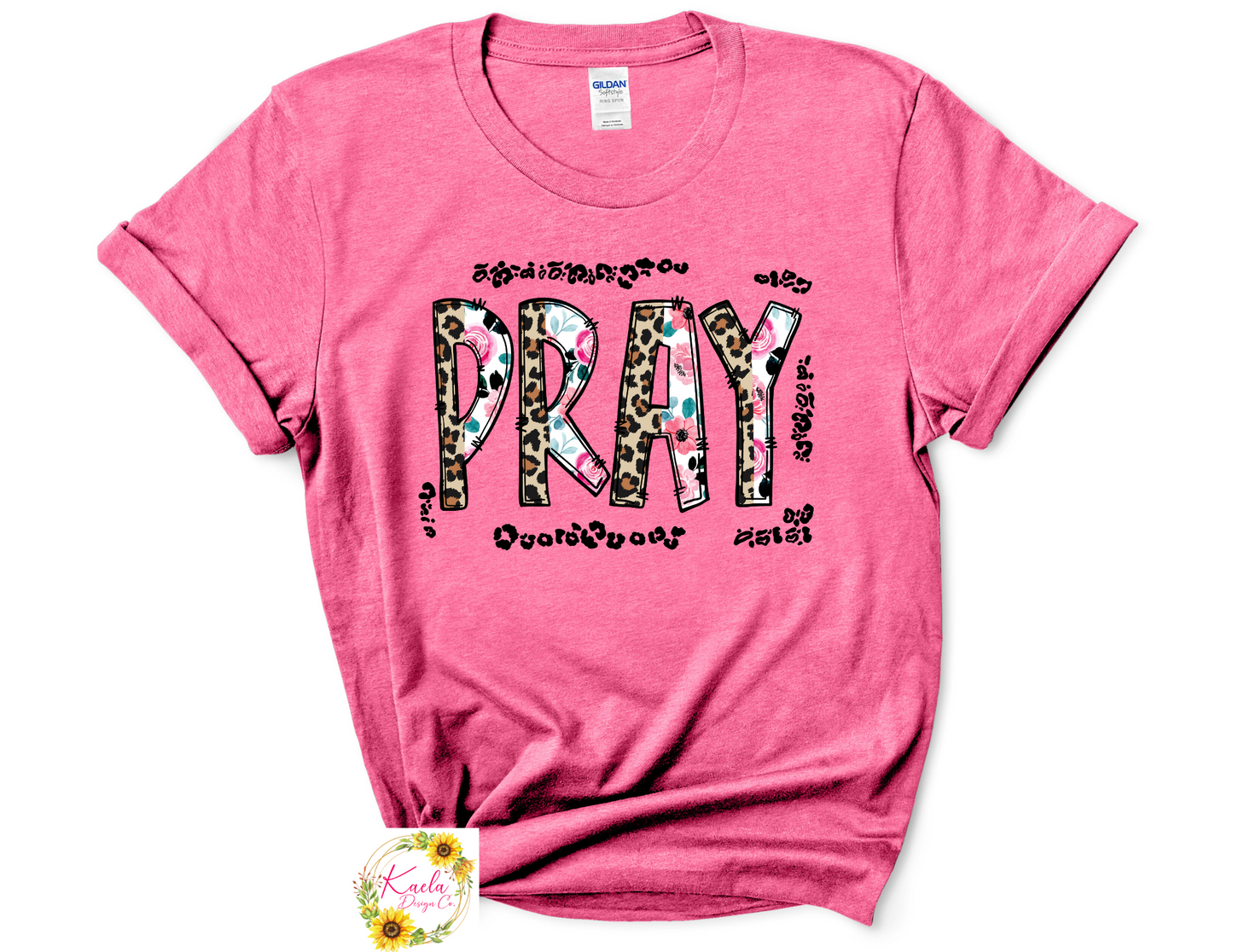 Leopard and Floral Pray T-Shirt