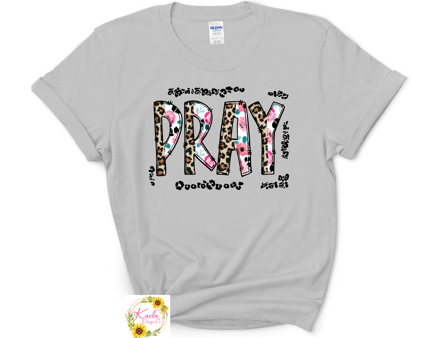 Leopard and Floral Pray T-Shirt